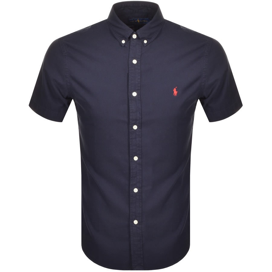 Alternative Image for ProductRalph Lauren Slim Fit Short Sleeve Shirt Navy1